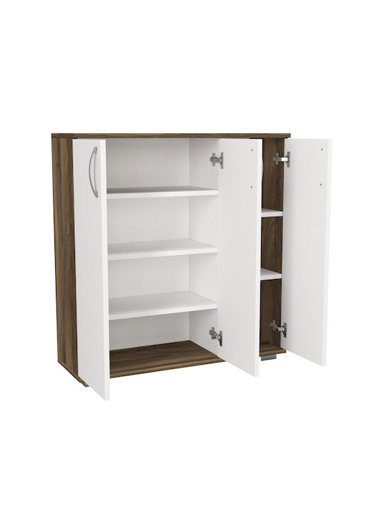 Organizatoare Pantofi Din Lemn Sinem Cu 5 Rafturi Nuc Alb L89xA29.5xÎ93cm