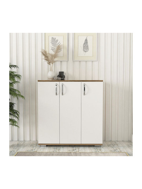 Organizatoare Pantofi Din Lemn Sinem Cu 5 Rafturi Nuc Alb L89xA29.5xÎ93cm