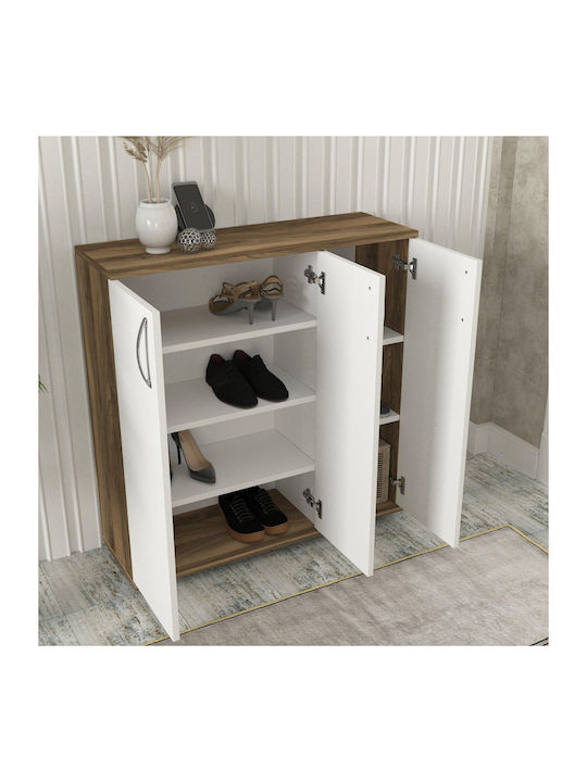 Organizatoare Pantofi Din Lemn Sinem Cu 5 Rafturi Nuc Alb L89xA29.5xÎ93cm