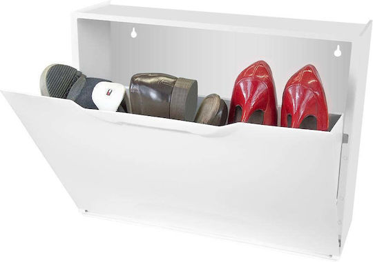 Plastik Schuhschrank mit 1 Regal White 51x17.3x40.1cm
