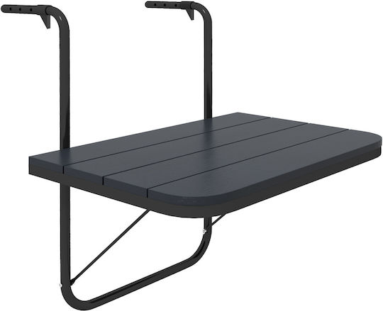Hängender Zusammenklappbarer Gartentisch 60x40 Schwarz Hängender Zusammenklappbarer Gartentisch 60x40 Schwarz