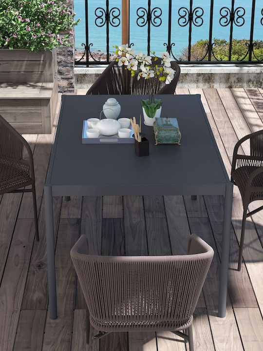 Masa pentru spații exterioare Aluminiu Gri închis 145x90cm