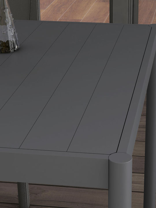 Masa pentru spații exterioare Aluminiu Gri închis 145x90cm