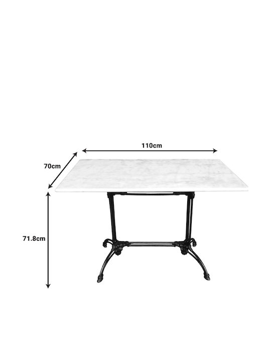 Tisch Stabil Zosal White-black Shade 110x70x71.8cm
