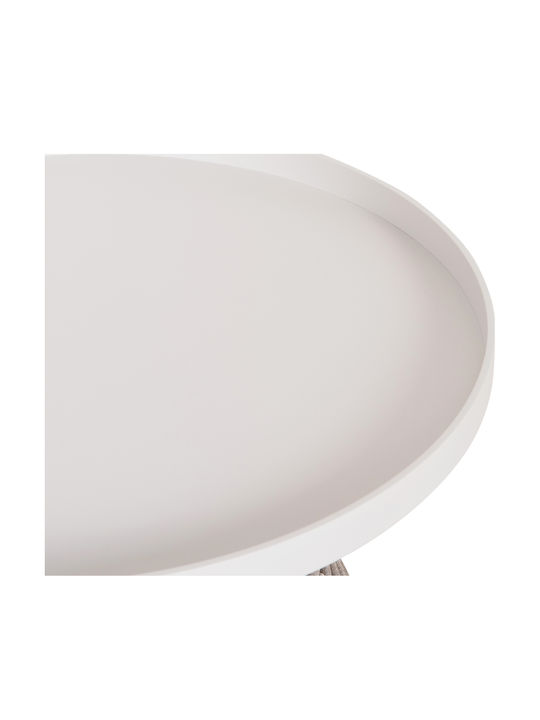 Auxiliary Table for Small Outdoor Spaces Aluminum Driscoll Cream 55x55x45cm