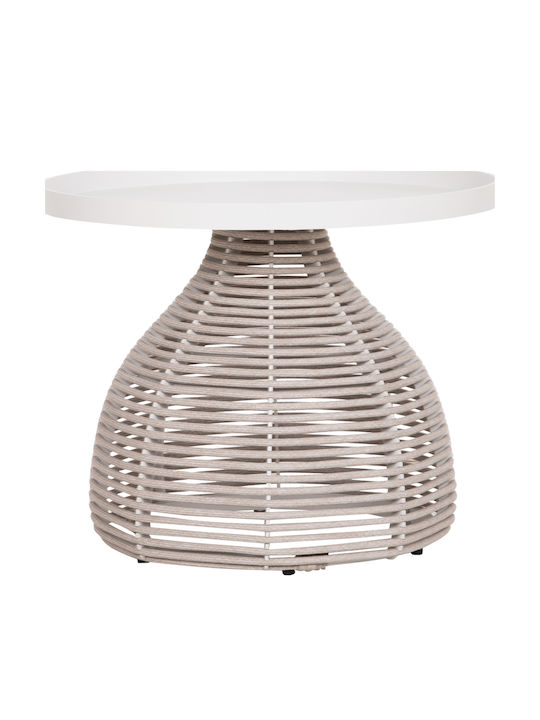 Auxiliary Table for Small Outdoor Spaces Aluminum Driscoll Cream 55x55x45cm