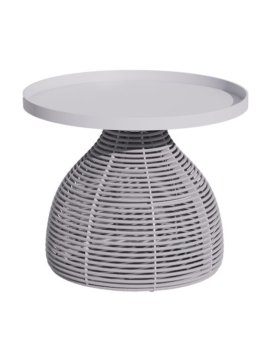 Auxiliary Table for Small Outdoor Spaces Aluminum Driscoll Cream 55x55x45cm