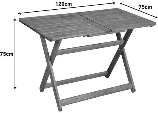 Маса Сгъваема Retto 120x75x71бр