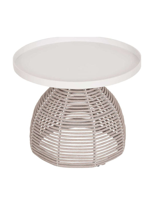 Auxiliary Table for Small Outdoor Spaces Aluminum Cream 55x55x45cm