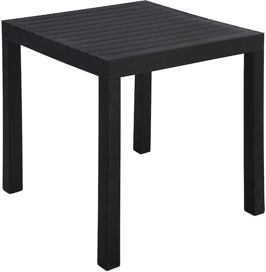 Dalton Outdoor Bar Free Standing Metal Table Black 72x72x74cm