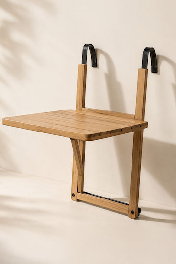 Table for Small Outdoor Spaces Made of Acacia Foldable 40x42x60cm