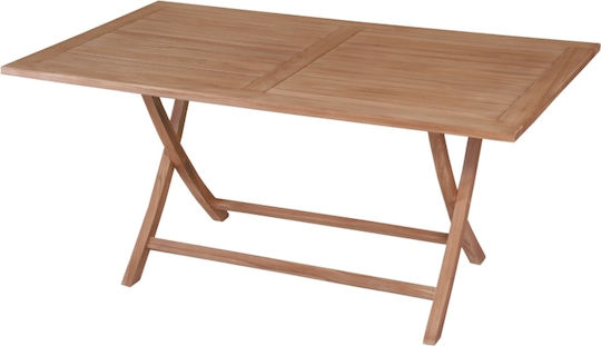 Outdoor Table from Teak Foldable Teak 120x70x75cm