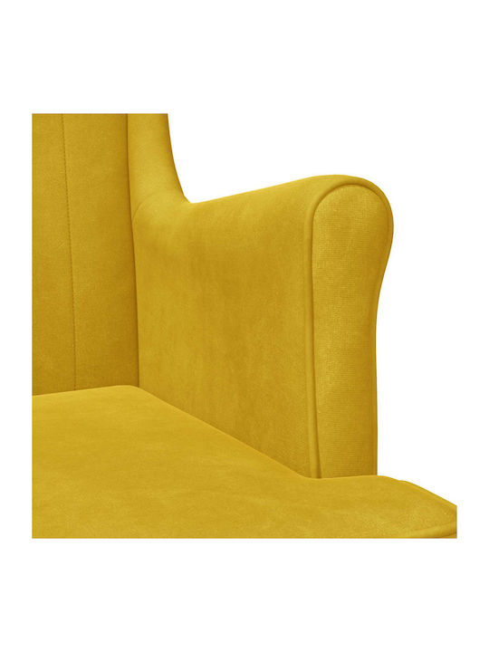Velvet Yellow Armchair 65x79x100cm