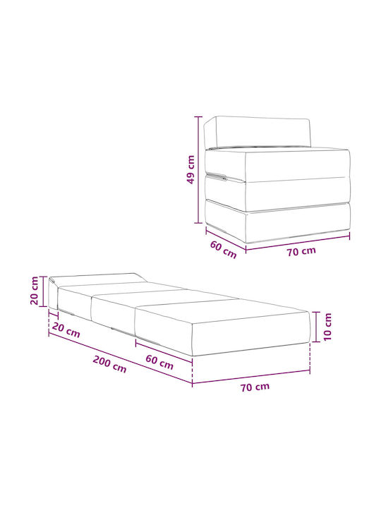 Vielseitiger Sitzsack Kanape Grau 200x70cm