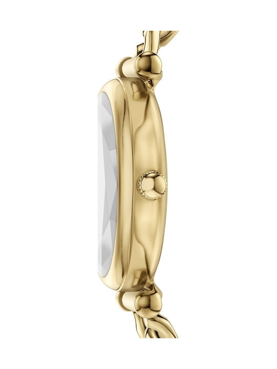 Fossil Carlie Mini Ceas Dama Analogic 28mm Baterie Cu Brățară Din Oțel Inoxidabil Auriu