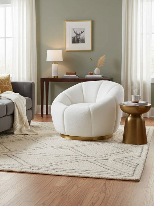 Snuggle Armchair Swivel White 95x87x69cm