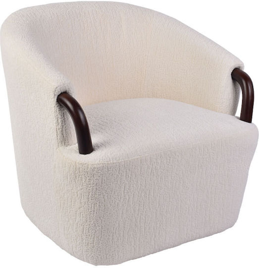 Celine Drehbarer Sessel Weiß 74x73x72cm Celine Drehbarer Sessel Weiß 74x73x72cm