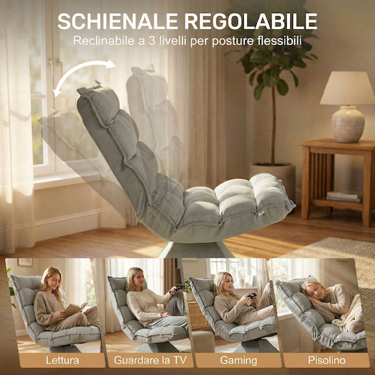 Πολυθρόνα 62x70x95cm Ανοιχτό Γκρι Πολυθρόνα 62x70x95cm Ανοιχτό Γκρι
