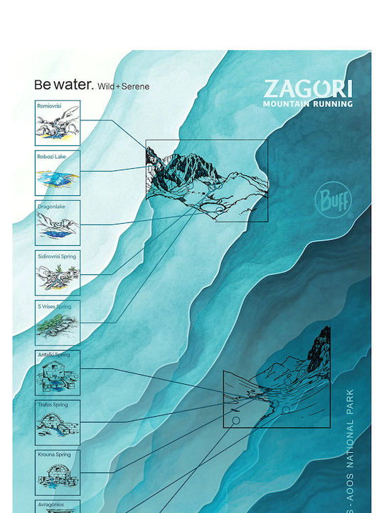 Buff Zagori Race Sportliches Halsband Türkis