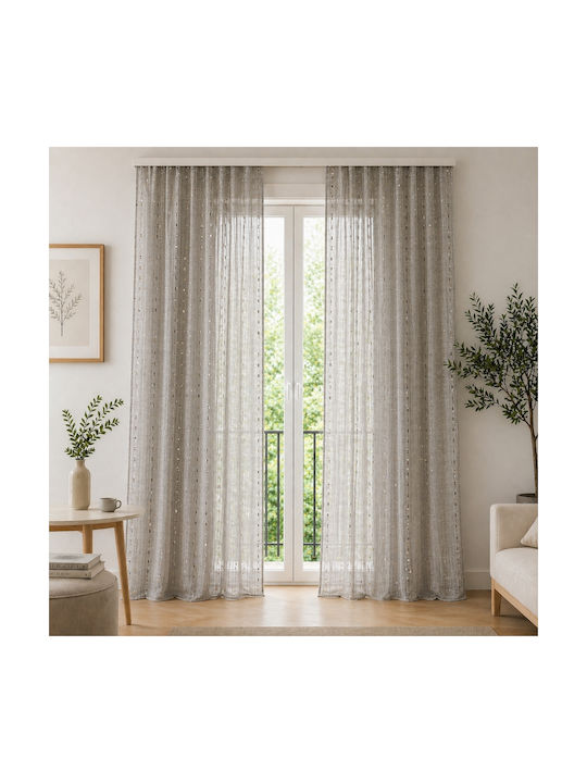 My Home Luxury Window Curtain with Pencil Pleat Greige 270x280cm