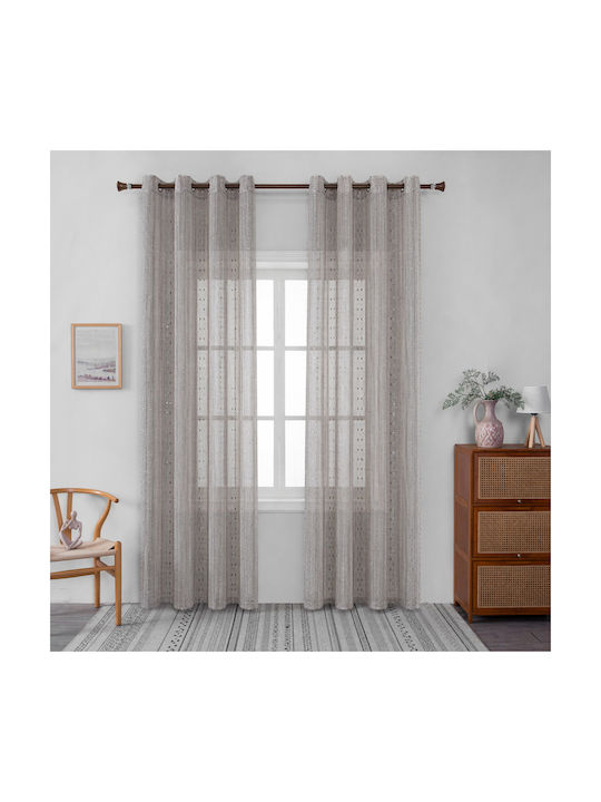My Home Luxury Window Curtain with Pencil Pleat Beige 270x280cm