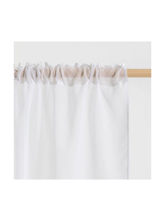 Easy Home Perdea de Fereastră cu Coafură Marimba Albă 140x150cm
