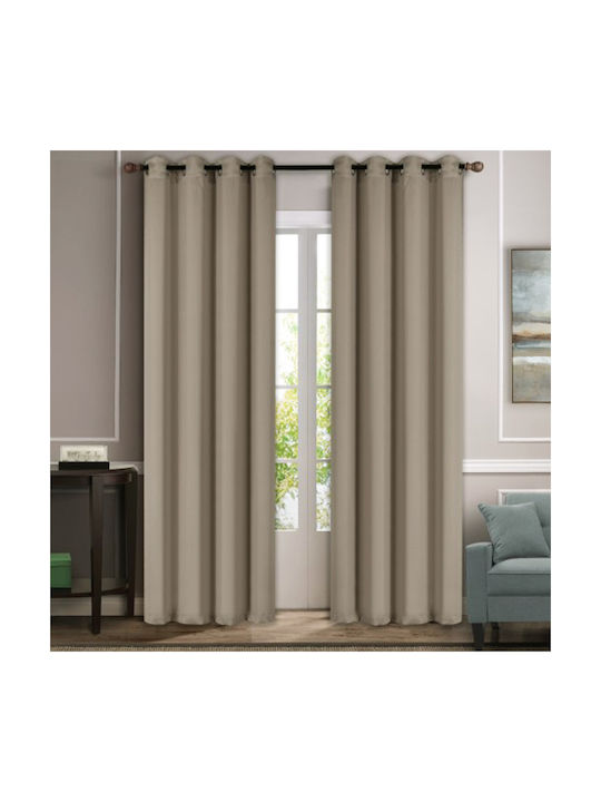 Sidirela Curtain with Grommet Beige 270x300cm