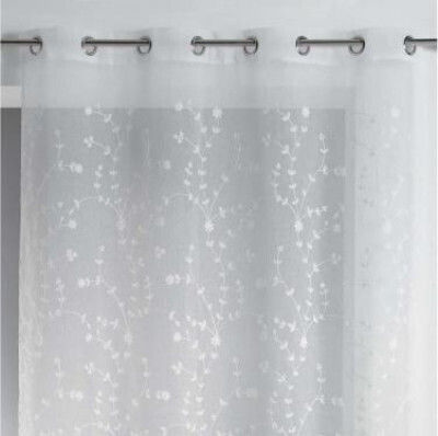 Douceur d'Intérieur Κουρτίνα με Τρουκς L-C Petite Fleur Blanc 140x240εκ.