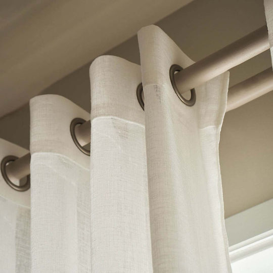 Gofis Home Κουρτίνα με Τρουκς Off White 200x295εκ.