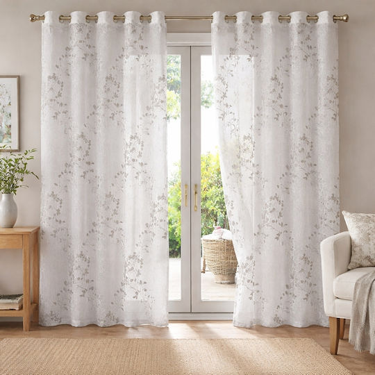 My Home Luxury Window Curtain with Pencil Pleat Greige 280x270cm