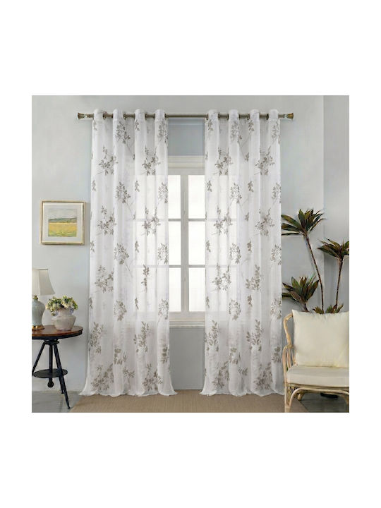 My Home Luxury Κουρτίνα Παραθύρου με Τρέσα Γκρέζ 280x270εκ.