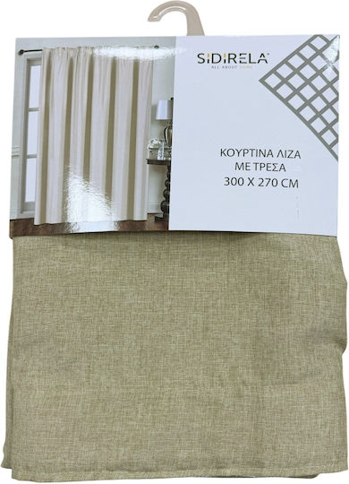 Sidirela Κουρτίνα με Τρέσα Καφέ 300x270εκ.