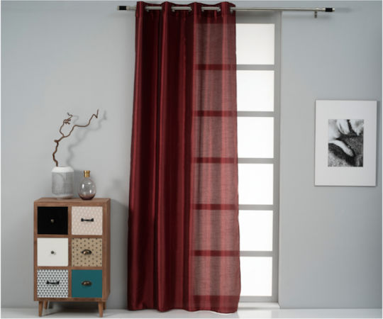 Easy Home Perdele Cu Capse Burgundy 140x260 cm