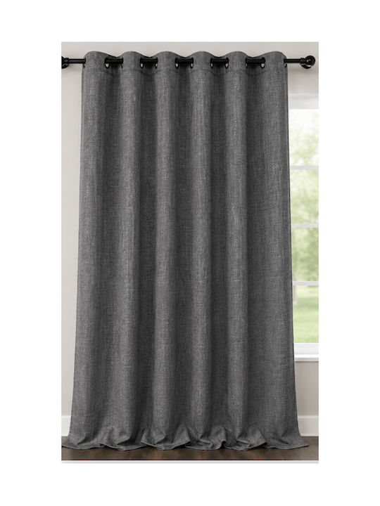 Kipper Curtain with Grommet Cationic Dark grey 140x260cm
