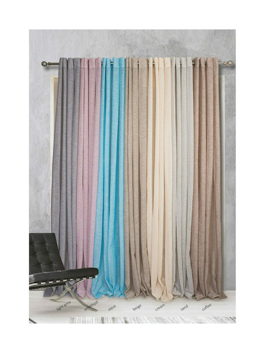 Kipper Κουρτίνα με Τρουκς Elxi Beige 140x260εκ.