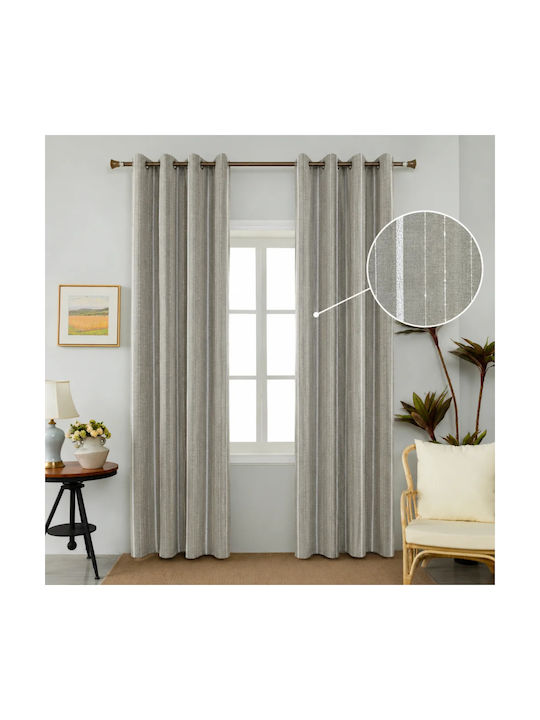 My Home Luxury Vorhang mit Bleistiftfalten Beige Sand 280x270cm