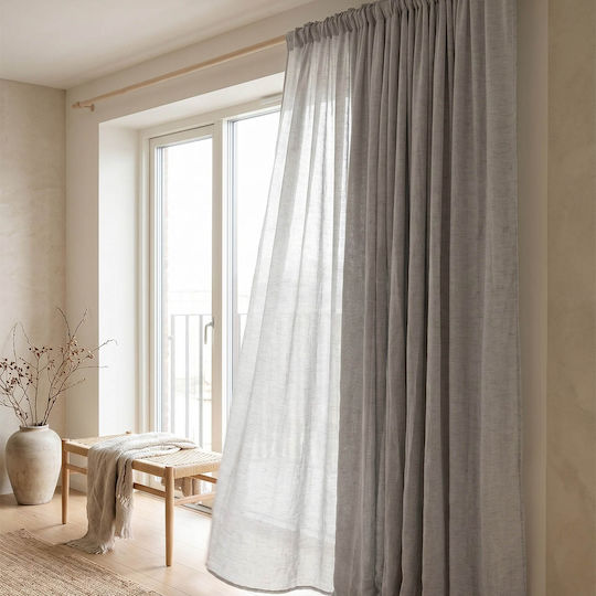 Κουρτίνα Easy Home Harmonica 270x140cm Γκρι Τρέσα