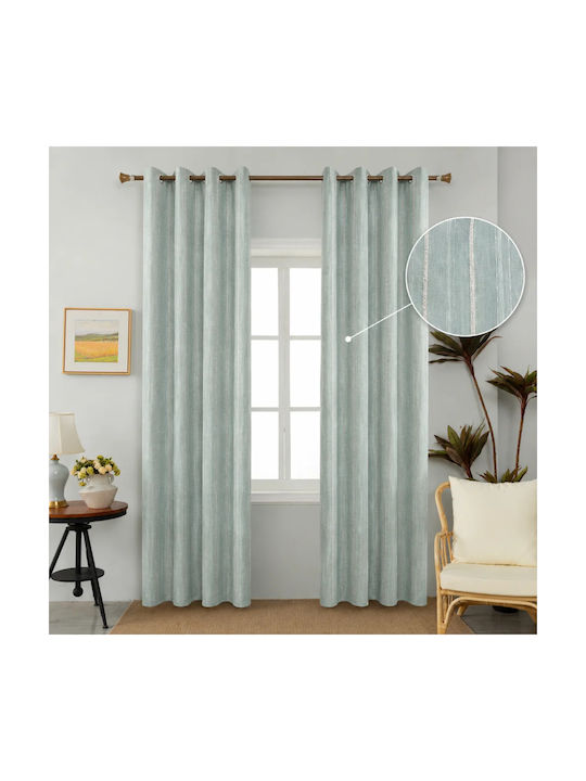 My Home Luxury Curtain With Pencil Pleat Mint 280x270cm
