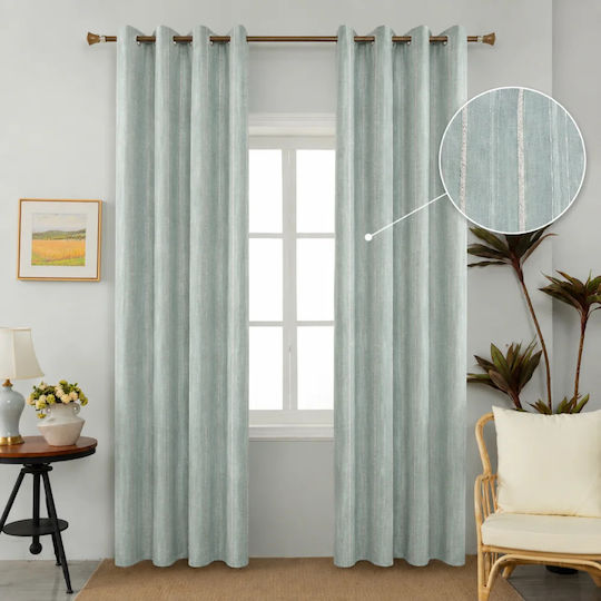 My Home Luxury Curtain With Pencil Pleat Mint 280x270cm