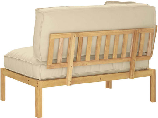 Scaun De Exterior Din Lemn Bej Cu Pernă 133x92x69cm