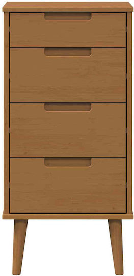 Comodă de Dormitor din Lemn Masiv Molde Caramel 40x35x82cm