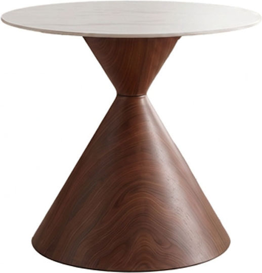 Horas Masă Rotundă Pentru Bucătărie Metalică Maro 80x80x75 cm