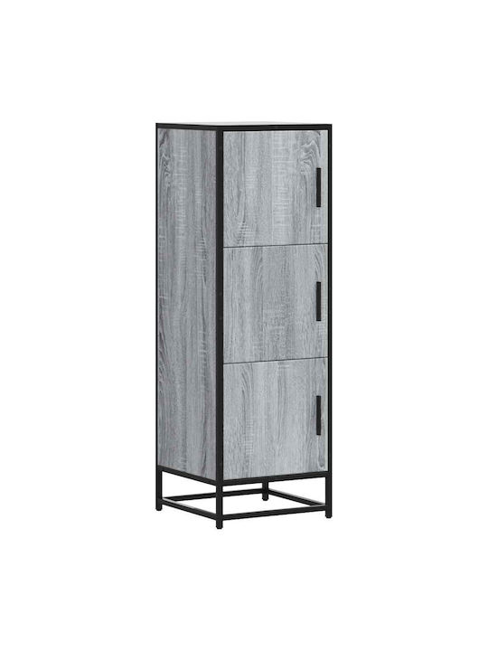 Hochschrank Wandnischenschrank Wohnzimmer aus Holz & Metall Grau 35.5x35x106.5cm