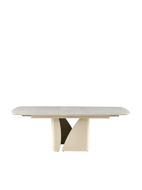 Celeste Kitchen Table Extendable with Marble Surface Beige 180x90x76cm