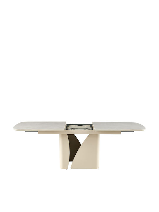 Celeste Kitchen Table Extendable with Marble Surface Beige 180x90x76cm