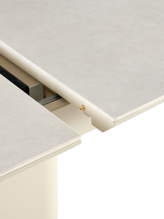 Celeste Kitchen Table Extendable with Marble Surface Beige 180x90x76cm