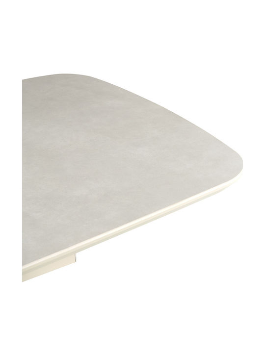 Celeste Kitchen Table Extendable with Marble Surface Beige 180x90x76cm