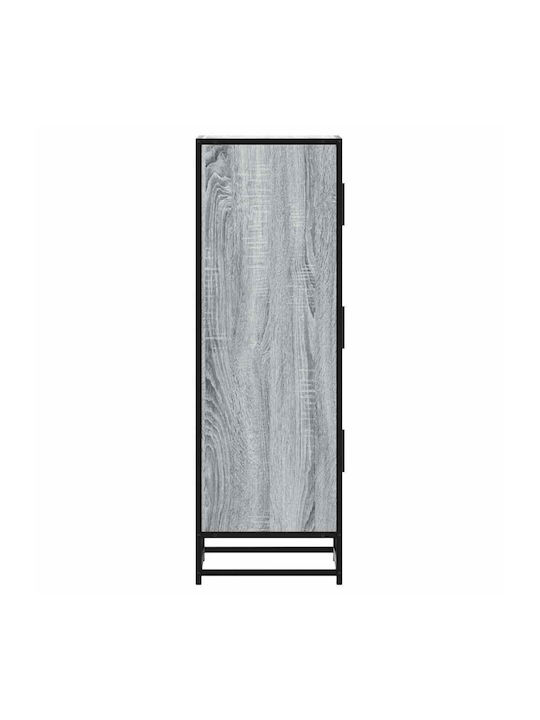 Hochschrank Wandnischenschrank Wohnzimmer aus Holz & Metall Grau 35.5x35x106.5cm
