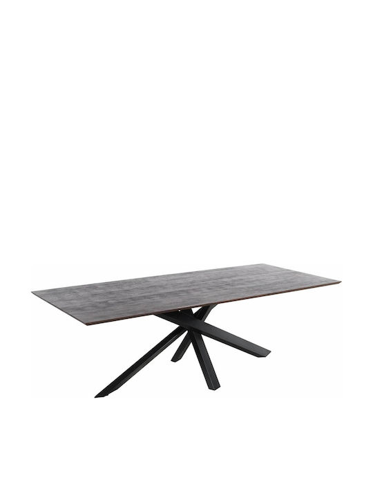Masă Sala de mese din Lemn Masiv & Metal Maro 280x110x77buc