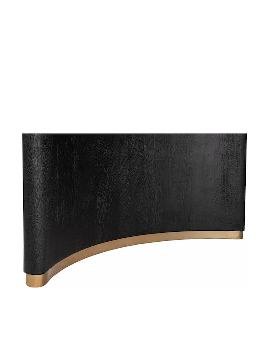 Masă Sala de mese din Lemn Masiv & Metal Negru 280x110x77buc